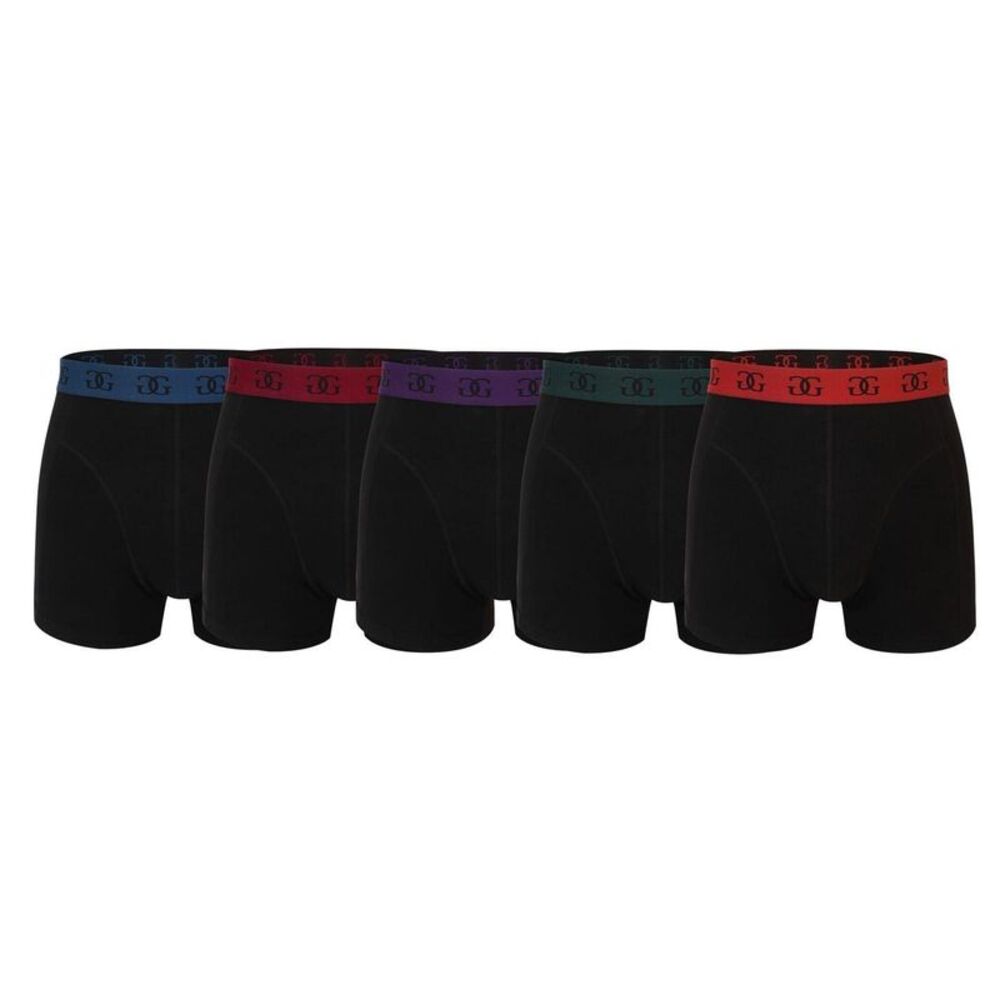 Giorgio Mens Cotton Blend Boxer Shorts (Pack of 5) / Black/Multicolored